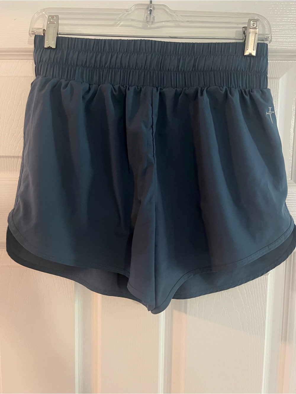 Navy Women's Athletic Running Shorts with Elastic Waist